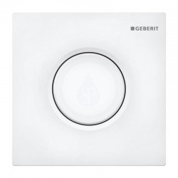 Geberit Commande d'urinoir à déclenchement pneumatique du rinçage, plaque de déclenchement type 01, Blanc alpin (116.011.11.5)