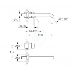  Essence Mitigeur monocommande 2 trous lavabo Taille L, Cool Sunrise (19967GL1)
