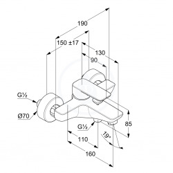  Mitigeur Bain et Douche KLUDI, finition chromée (406810575)