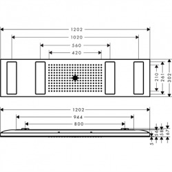 ShowerHeaven 1200 x 300 4jet sans éclairage (10637000)