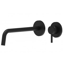 Paffoni Light Mitigeur de lavabo encastré bec 245 mm + Corps d'encastrement, installation 2 trous, Noir mat (LIG103NO70)