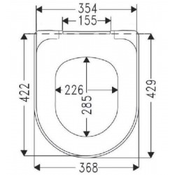  Abattant amovible avec frein de chute O.Novo pour cuvette WC et WC suspendu (9M38S101)