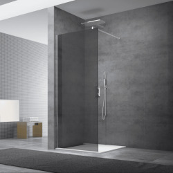 Paroi de douche à l'italienne 107x200cm Walk-in, verre fumé (WI110KS)