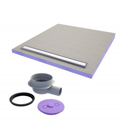 Jackon JACKOBOARD Receveur à carreler Aqua line easy avec barrette 120x90 cm +  siphon horizontal (4515477 + 4515478)