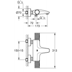 Precision Feel mitigeur thermostatique bain/douche 1/2 (34788000)
