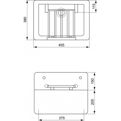  Poste d'eau 46 x 38 cm avec grille porte seau, blanc (S593901)