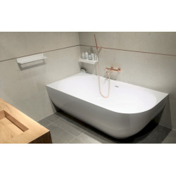 Swiss Aqua Technologies Nelly 175 x 82 cm Baignoire droite Autoportante orientation gauche en marbre coulé, sans pieds, blanc (NEL1700L)
