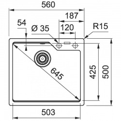  Urban UBG 610-56 Fragranit+ Évier de cuisine à encastrer Blanc glace
