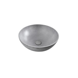 Triomini by Gravelli Cemento vasque à poser en béton ciré 42x42 cm, finition gris mat sans trop-plein (CEM4242S)