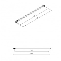 Bras de montage 120 cm Walk-in noir (SIKOZAV2C)