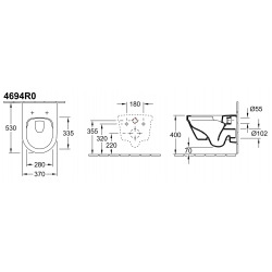  Architectura Cuvette sans bride à fond creux, fixations invisibles, DirectFlush + Abattant softclose (SetArchitectura2)
