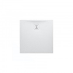 Receveur de douche en gel coat Marbond, extra-plat, carré, évacuation sur le côté 80x80, Blanc mat (H2109500000001)