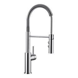 Catris-S Mitigeur pour évier avec douchette flexible double jet et bec orientable à 360°, Chromé (521476)