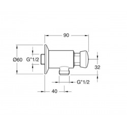  Robinet d'urinoir mural avec bouton temporisé (QK100)