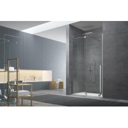 Walk-in X Motion Porte coulissante de douche sans profilés, verre transparent Easy Clean 140x200cm (SIKOWIXM140)