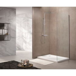 Swiss Aqua Technologies T-Linea Paroi latérale en verre transparent EasyClean + Profilé chrome, 90x200cm (SIKOTLDNEWSTENA90)
