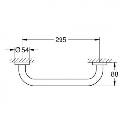 Essentials Barre d’appui en métal avec fixations cachées, Cool Sunrise brossé (40421GN1)