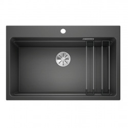 Blanco Evier ETAGON 8 PuraDur en Silgranit 78x51cm avec cuve à étages + 2 rails en inox inclus, Anthracite (525187)