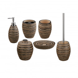 Soreta Boîte en polyrésine avec couvercle, style bois , Marron (SOR55)