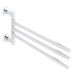 Cube Way Porte-serviette en laiton avec 3 bras pivotants, Chrome (SPI20)