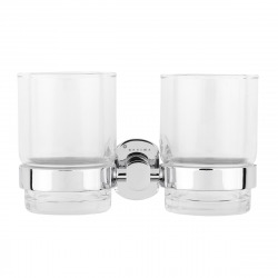 Cube Way 2 Verres et double support en métal, Chrome (SPI47)