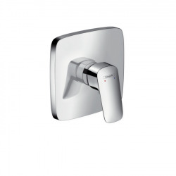 Logis Pack Mitigeur encastré + Fixfit Square + Barre de douche + Porte-savon + Douchette à main, Chrome (71605000-Crometta2)