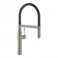 Grohe Essence Mitigeur monocommande évier avec Limiteur de température, Hard Graphite brossé (30294AL0)