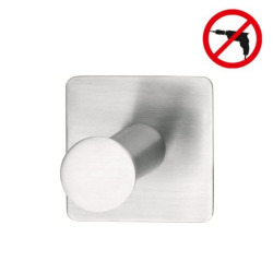 Tesa  Powerbutton Crochet porte-serviette en acier inoxydable, pose facile sans perçage (59332-00000-00)