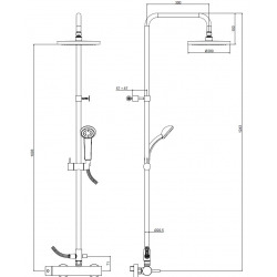 STICK FIX Colonne de douche complète avec mitigeur à levier + Douchette à main + Flexible, Chrome (ZCOL686)