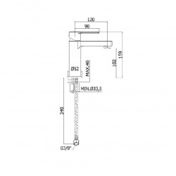  Ringo West Mitigeur de lavabo avec mousseur, Chrome (RIN071ES)