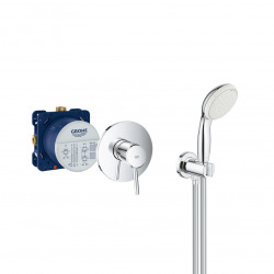 Grohe Concetto Set de douche avec Mitigeur mécanique + Corps encastré + Douchette 2 jets + Support de douche, Chrome (24053001-SET2)