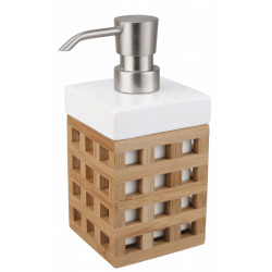 Optima Libra Distributeur de savon en bois de bambou, Blanc (LIB99)