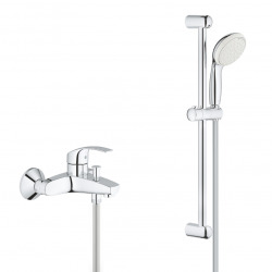Grohe Pack Eurosmart mitigeur monocommande bain/douche + Ensemble de douche complet 2 jets Tempesta 100 (32158002-TEMPESTA)