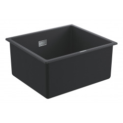  Kit Evier Quartz Noir Granite K700 417 x 366mm + Mitigeur Minta Noir col de cygne pivotant à 360° (31653AP0-SET6)