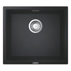 Kit Evier Quartz Noir Granite K700 417 x 366mm + Mitigeur Minta Noir col de cygne pivotant à 360° (31653AP0-SET6)