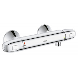 Set de douche Mitigeur thermostatique Grohtherm 1000 + Douchette stick 1 jet Euphoria Cosmopolitan, Chrome (34550000-Euphoria)