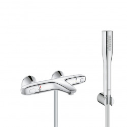 Grohe Set bain/douche Mitigeur thermostatique Grohtherm 1000 + Douchette stick 1 jet Euphoria Cosmopolitan, Chrome (34155003-Euphoria)