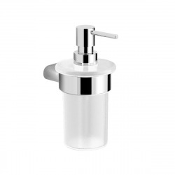 Swiss Aqua Technologies Simply R Distributeur de savon mural en verre dépoli, Chrome (SATDSIMR99)