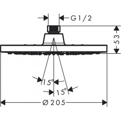  Vernis Blend Douche de tête 200 1jet EcoSmart 9 l/min, Chrome (26277000)
