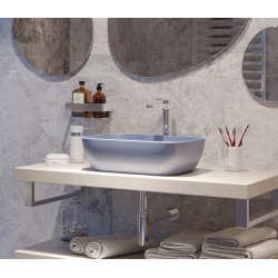 Swiss Aqua Technologies Infinitio Vasque à poser 45,5 x 32,5 x 13,5 cm, sans trop-plein, Bleu foncé mat (SATINF4532DBLM)