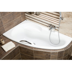 Laguna Luiza Baignoire asymétrique, 140x95cm, orientation gauche, en acrylique, Blanc (LU1400L)