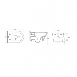  Pack WC Bati-support Geberit Duofix + WC sans bride Lucco Avva + Abattant softclose + Plaque blanche (AvvaGeb3)