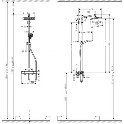  Showerpipe Crometta E 240 Set de douche 1 jet, Chrome