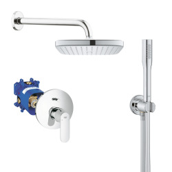 Grohe Eurosmart Cosmopolitan Set de douche encastrés tout en 1 avec douche de tête + Douchette, Chrome (19382000-VitalioStick)