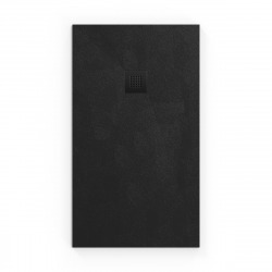 Swiss Aqua Technologies B-way Receveur rectangulaire 140x80cm avec siphon, en marbre coulé, Noir (SATALEK14080-S)