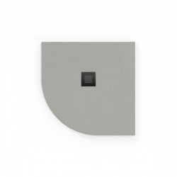 Swiss Aqua Technologies Alek Receveur de douche quart de rond 90x90cm avec siphon, marbre coulé, Gris (SATALEK90SS-S)