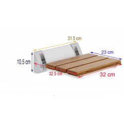  Multi Siège de douche rabattable en bois avec support, Marron (SEDWOOD)