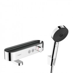 Hansgrohe ShowerTablet Select Set Mitigeur Thermostatique douche/bain + Douchette 105mm 3 jets + Flexible douche 160cm + Support mural