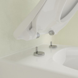  Avento Combipack WC suspendu sans bride à fond creux DirectFlush + Abattant slim amovible avec frein de chute, Blanc (5656FS01)