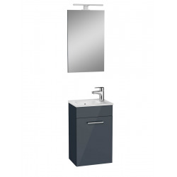Vitra  Mia ensemble meuble 39x61x28 cm avec miroir, lavabo et éclairage LED, Anthracite brillant (MIASET40A)